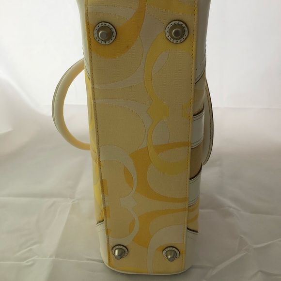 Coach Signature Stripe Satchel Handbag - Picture 7 of 8